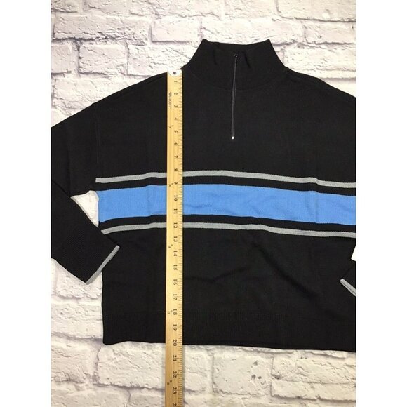 Nordstrom BP Black Blue Uneven Stripe Long Sleeve Sweater Womens Size Small - Picture 4 of 6